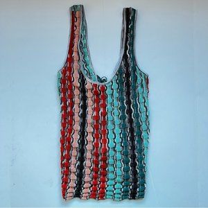 Missoni Multicolored Tank Lace Up Back Size 8